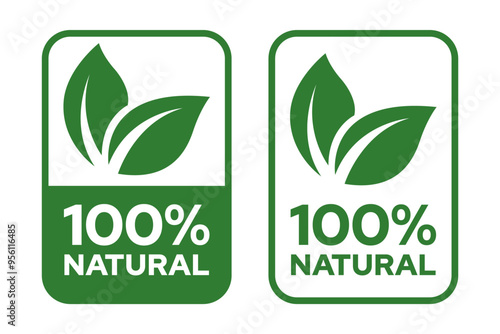 100% Natural Product Label Circle Vector Logo. Healthy Food Badge. Set of eco friendly icons. Ecologic food stamps.