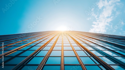 Wallpaper Mural Glass Facade of a Skyscraper Reaching for the Sun Torontodigital.ca