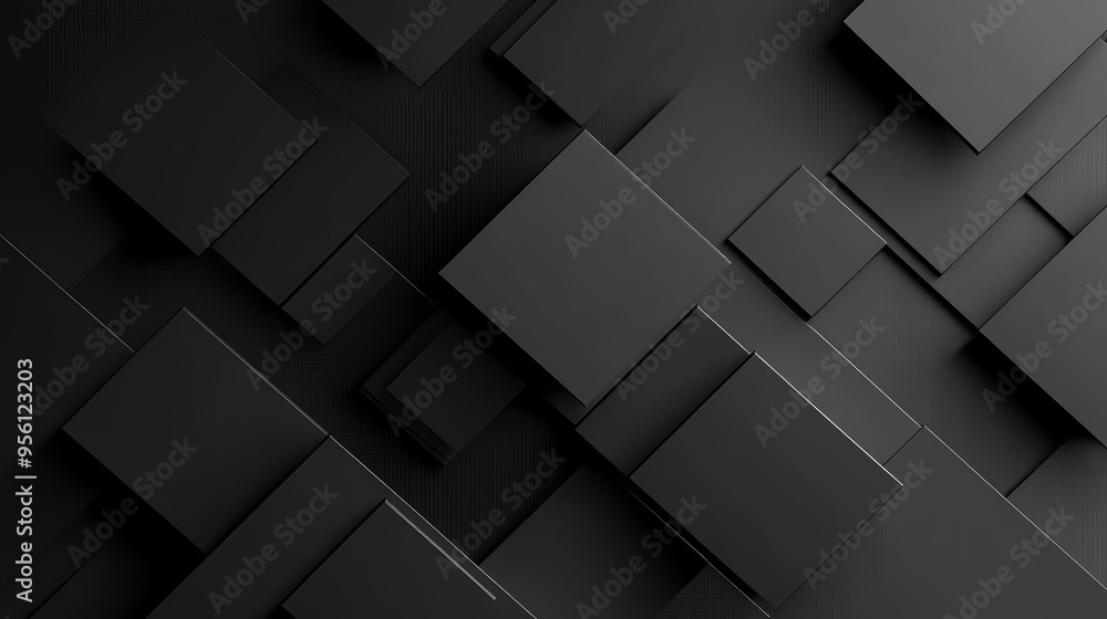 A minimalist abstract design with overlapping squares in shades of black and gray, creating a subtle, elegant visual effect A minimalist abstract design with overlapping squares in shades of black and gray, creating a subtle, elegant visual effect