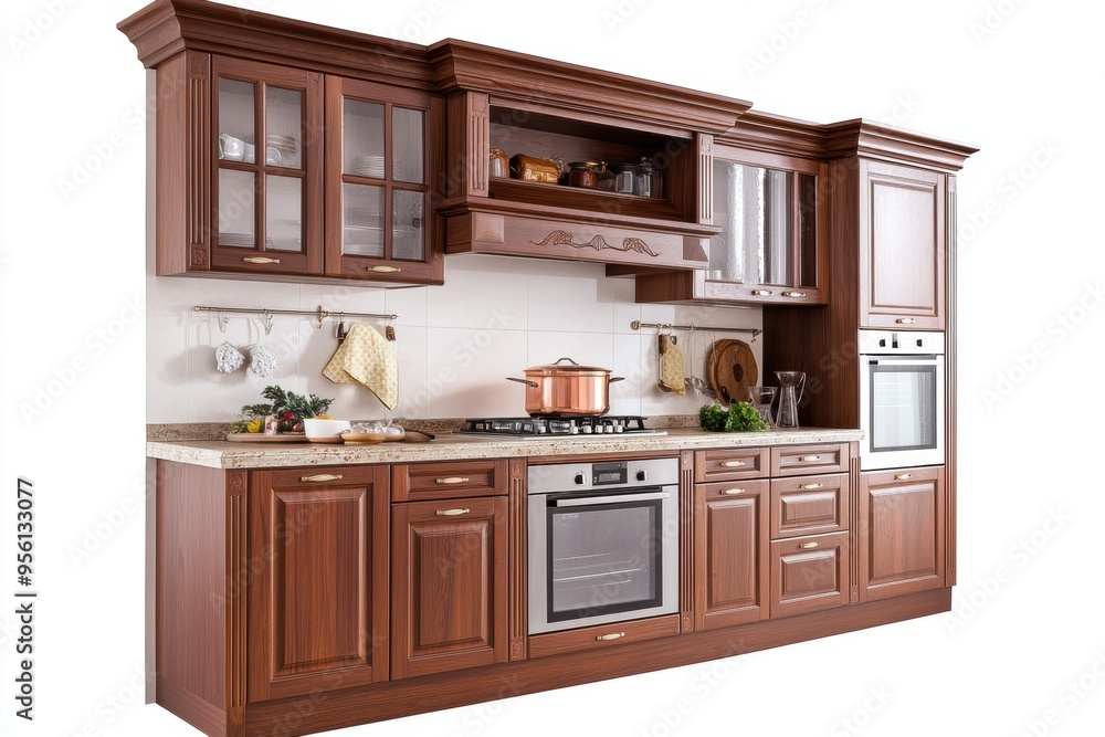 A luxurious palace kitchen featuring copper pots, wooden cabinets, and marble countertops, exuding old-world charm and sophistication A luxurious palace kitchen featuring copper pots, wooden cabinets, and marble countertops, exuding old-world charm and sophistication