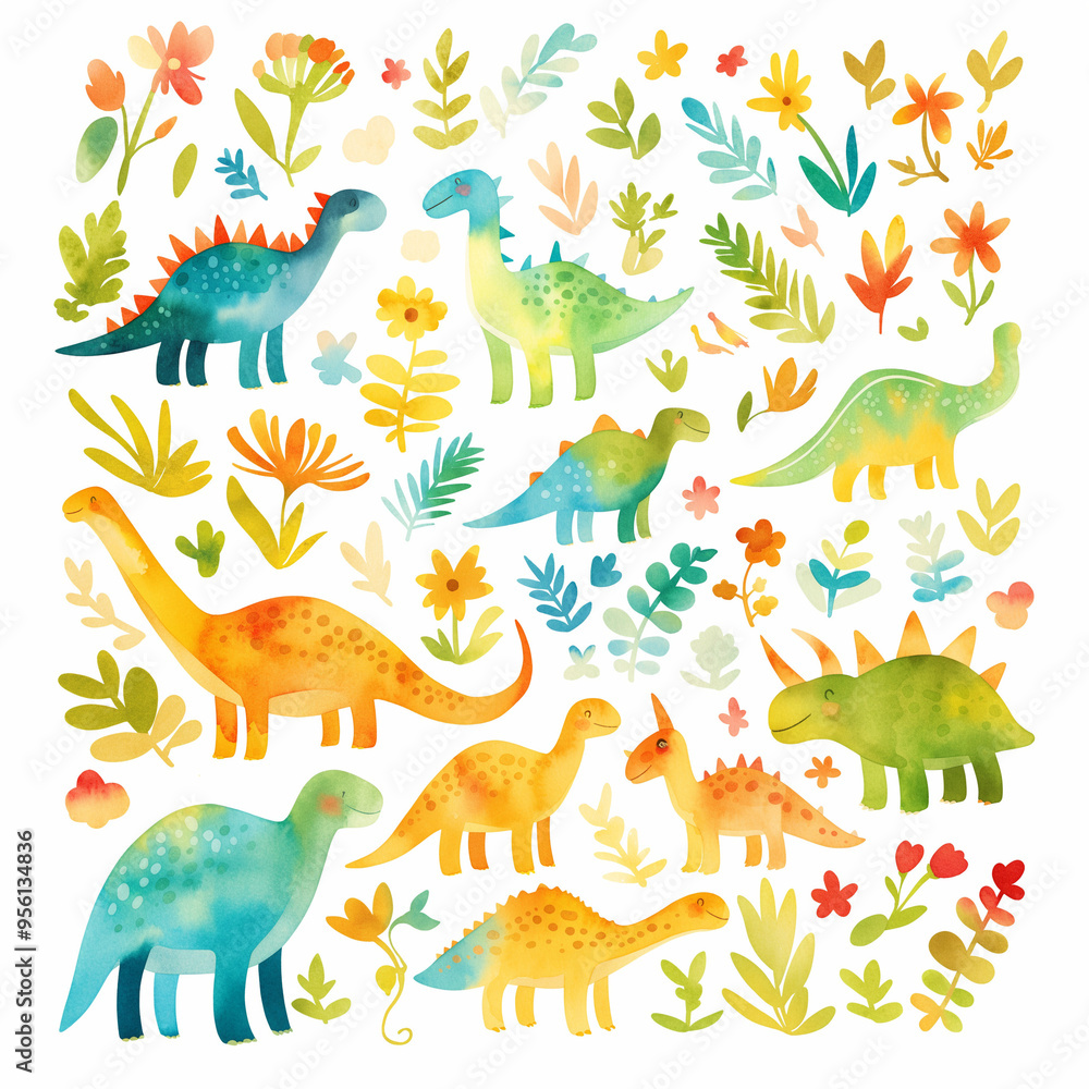pattern with dinosaurs