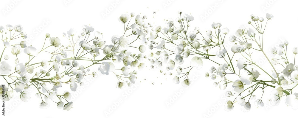 Obraz premium Bouquet of baby's breath flowers in vintage style