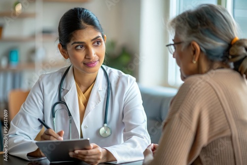 Indian Female Physician Giving Health Advice to Patient
 photo