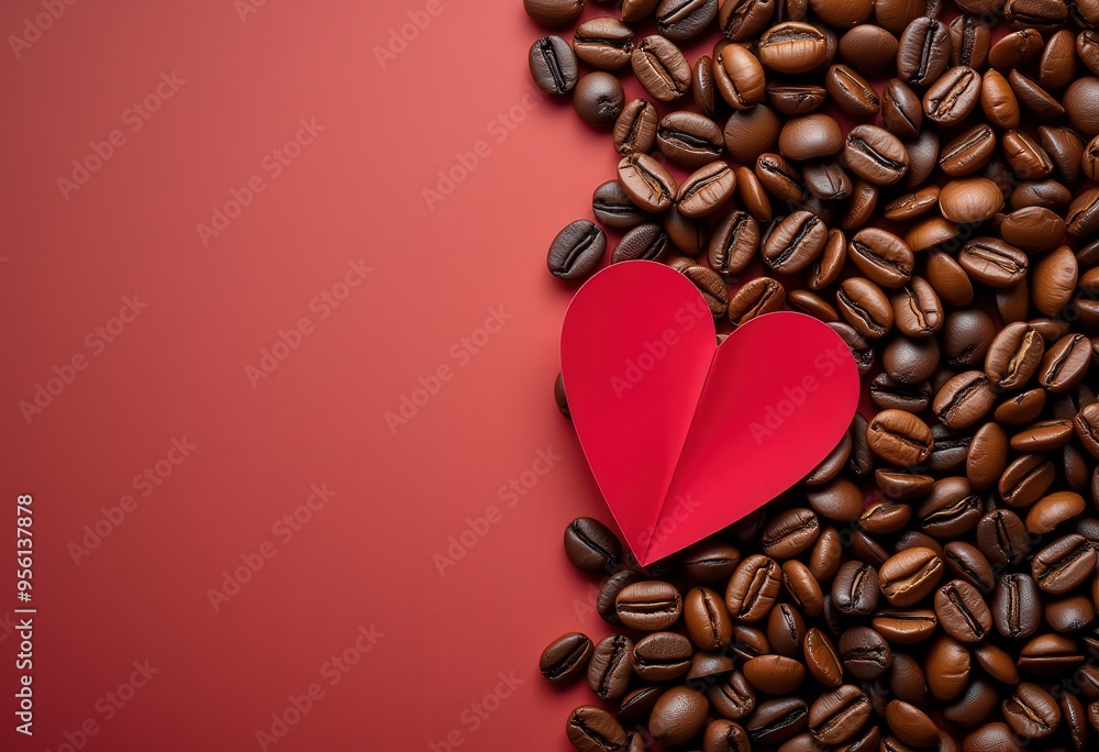 coffee beans and heart shape coffee beans and heart shape