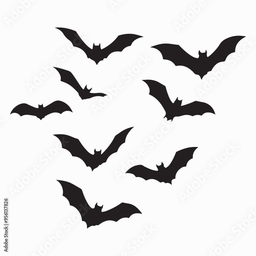 Bat silhouette vector illustration on white background 