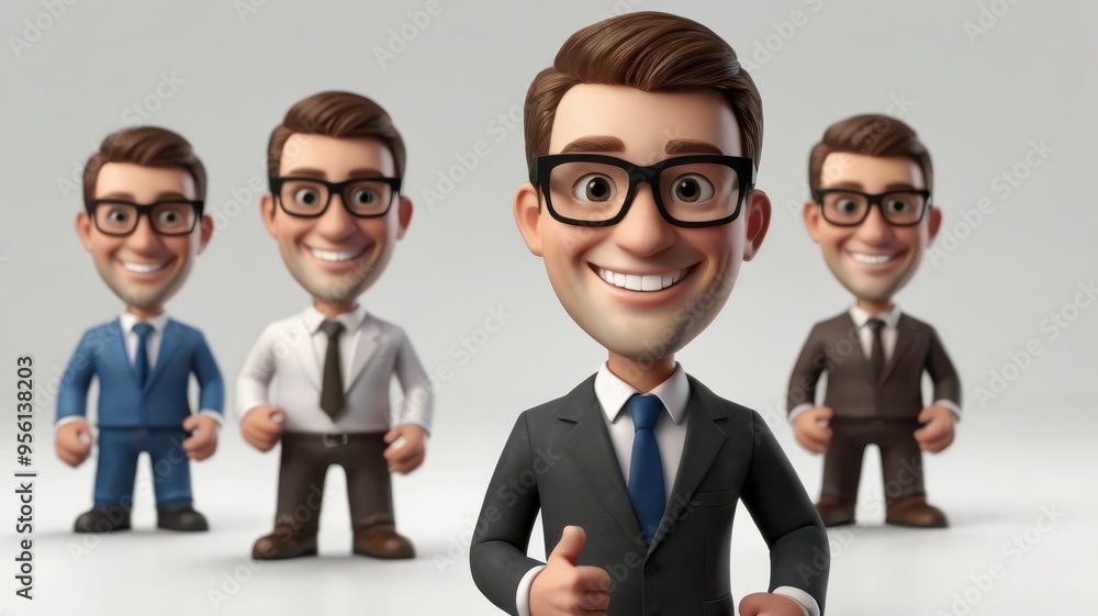 Smiling 3D business character on white background Smiling 3D business character on white background