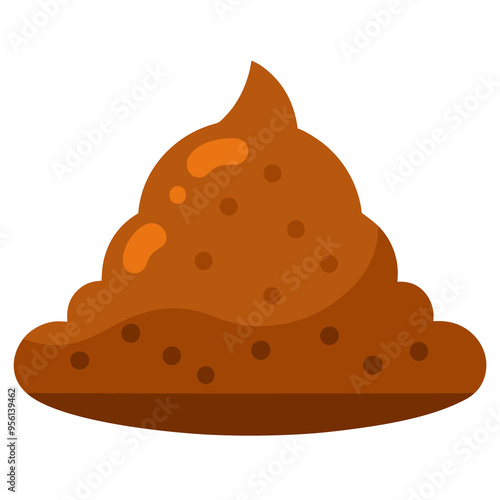 There is a pile of brown poop placed on a white background surface