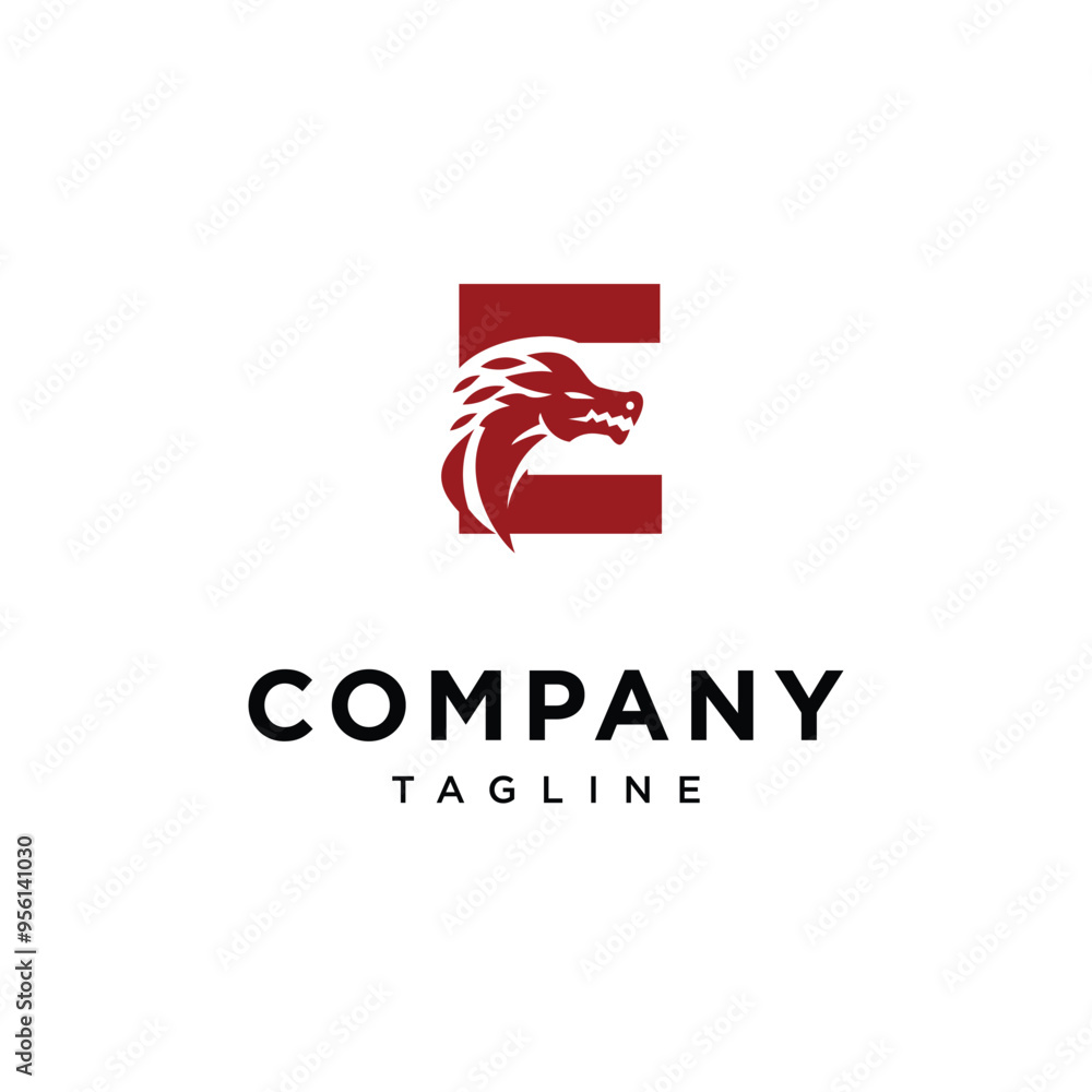 Letter E Dragon logo icon vector Letter E Dragon logo icon vector