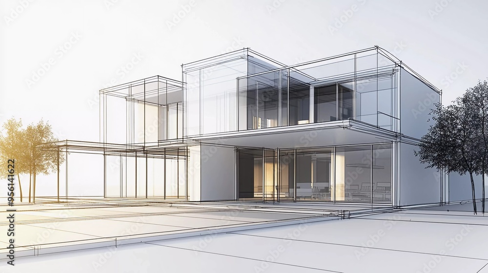 house building sketch architecture 3d illustration house building sketch architecture 3d illustration