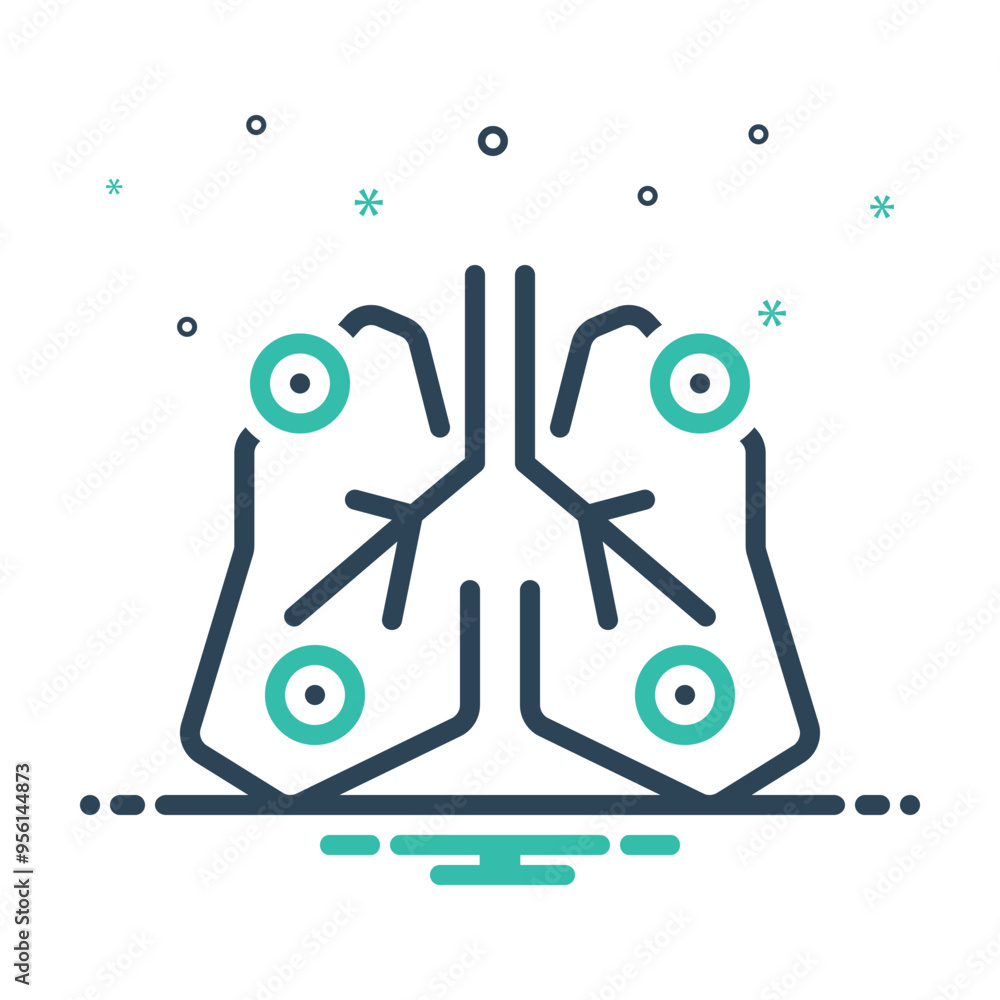 Fototapeta premium Mix icon for asthma