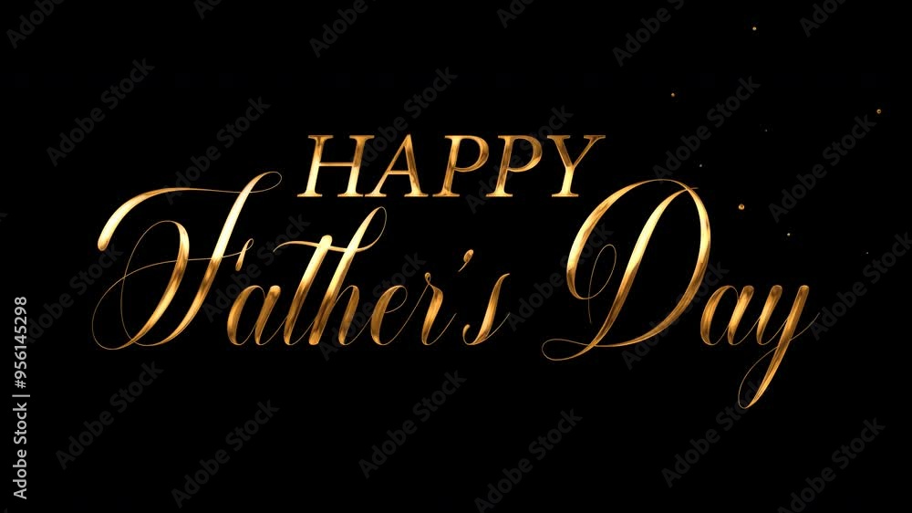 Title Golden text on black background reads Happy Fathers Day. Suitable for Fathers Day social media posts, greeting cards, and promotional materials. Title Golden text on black background reads Happy Fathers Day. Suitable for Fathers Day social media posts, greeting cards, and promotional materials.