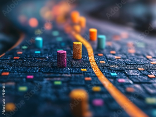 Business plan roadmap with milestones and goals, concept of business growth strategy.