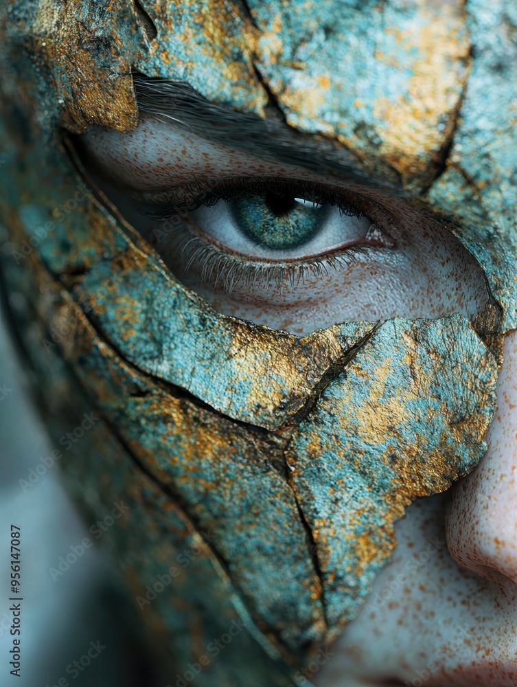 Obraz premium Captivating eye in rocky texture