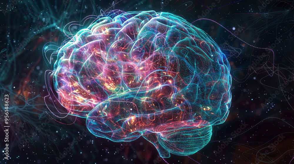 Obraz premium Neural Symphony: Illuminating the Intricacies of the Mind