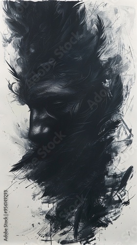 Wallpaper Mural  messy black ballpoint sketch the texture of black Torontodigital.ca