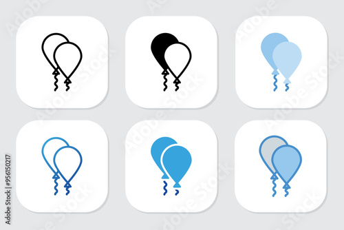 balloon icons with various design styles