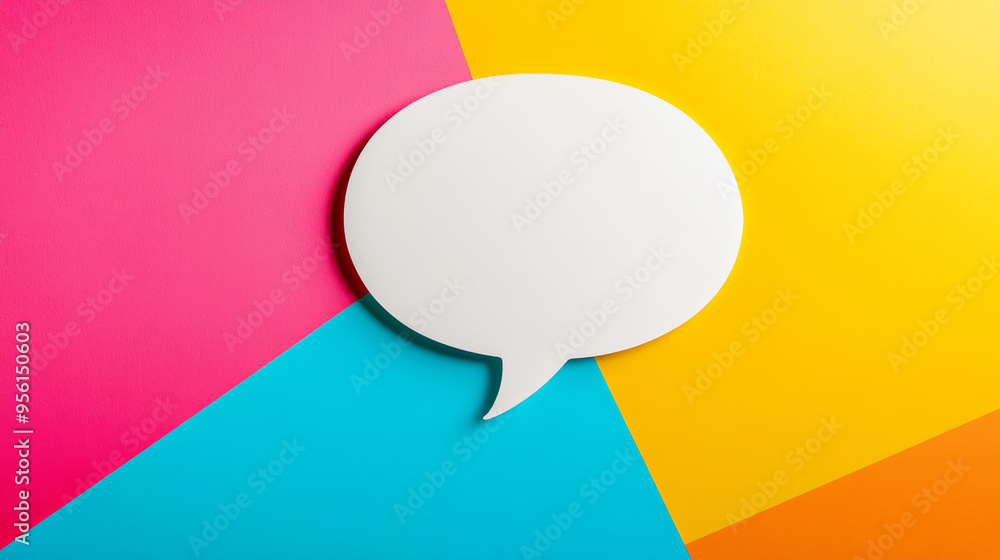sticker blank text bubble white on a colorful background sticker blank text bubble white on a colorful background