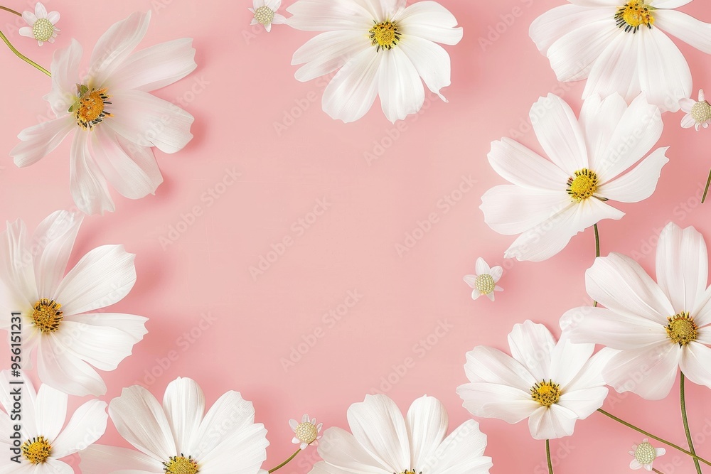 A pink background with a large white flower arrangement A pink background with a large white flower arrangement