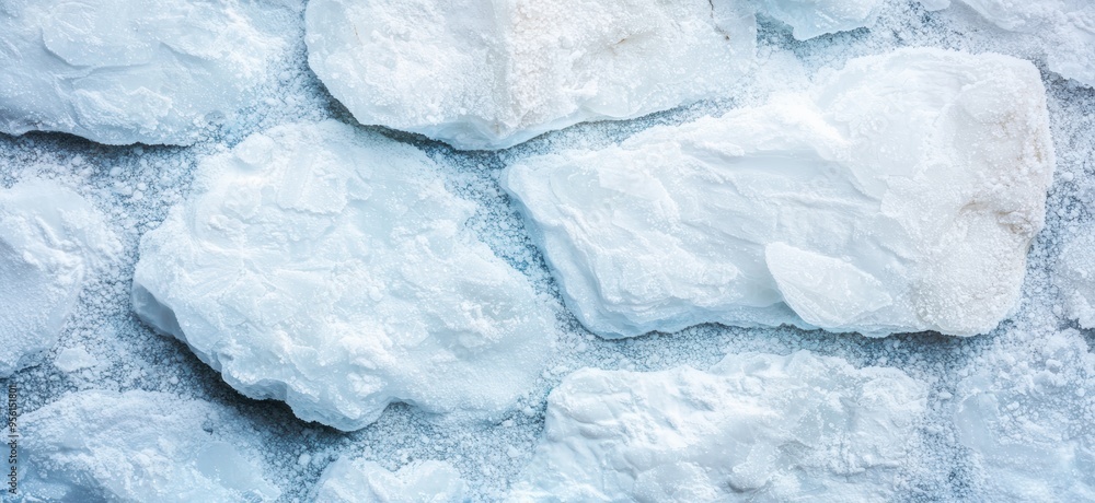 Fototapeta premium Frozen winter landscape with icy textures