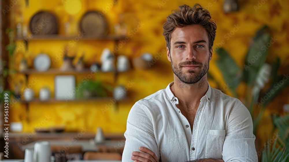 mobile app advertisement a handsome man mobile app advertisement a handsome man