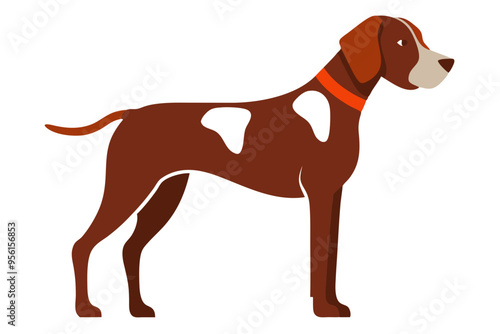 German Shorthaired Pointer Vector Illustration Clipart - Cute Dog Art Design photo