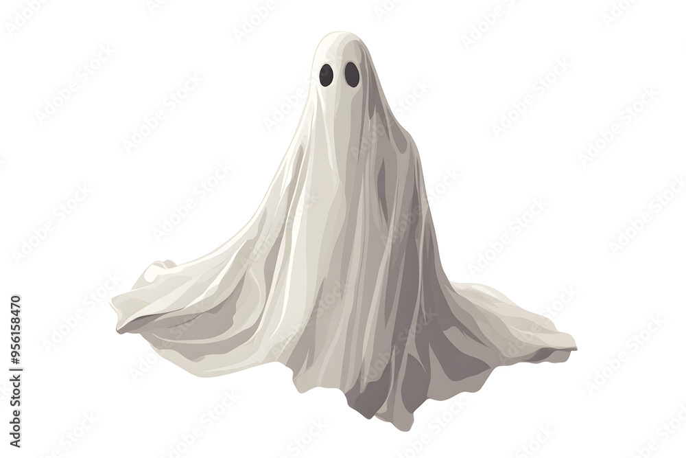Spooky ghost isolated on white background Spooky ghost isolated on white background
