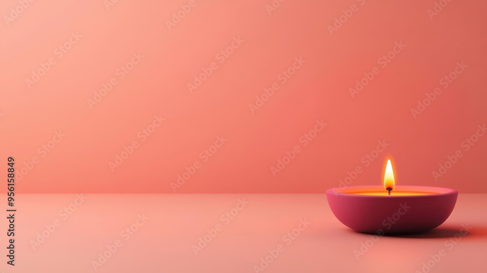 Diwali diya stand, multitiered with candles, 3D illustration Diwali diya stand, multitiered with candles, 3D illustration