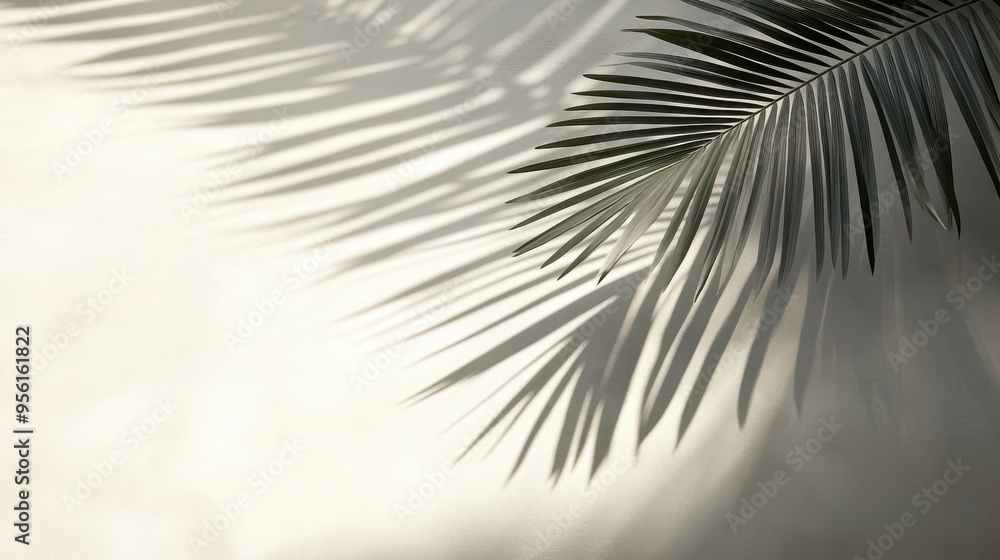 Obraz premium Palm Leaf Shadow on Blank Surface
