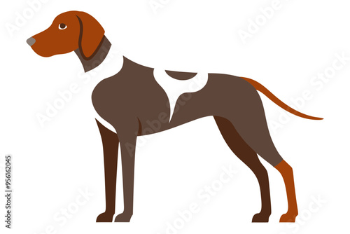 German Shorthaired Pointer Vector Illustration Clipart - Cute Dog Art Design photo