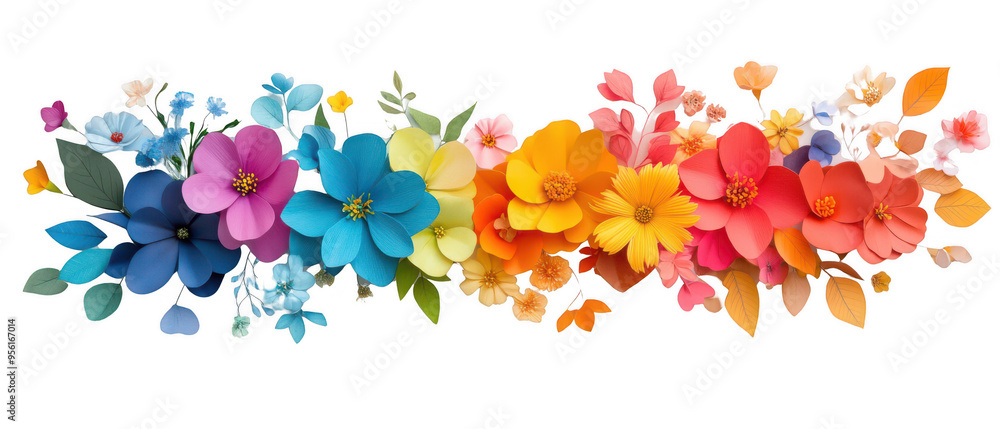 Rainbow Floral Design Element Rainbow Floral Design Element