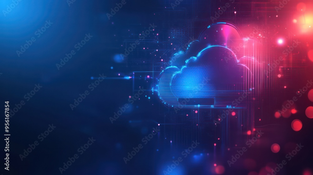 Naklejka premium Cloud Technology Design Template