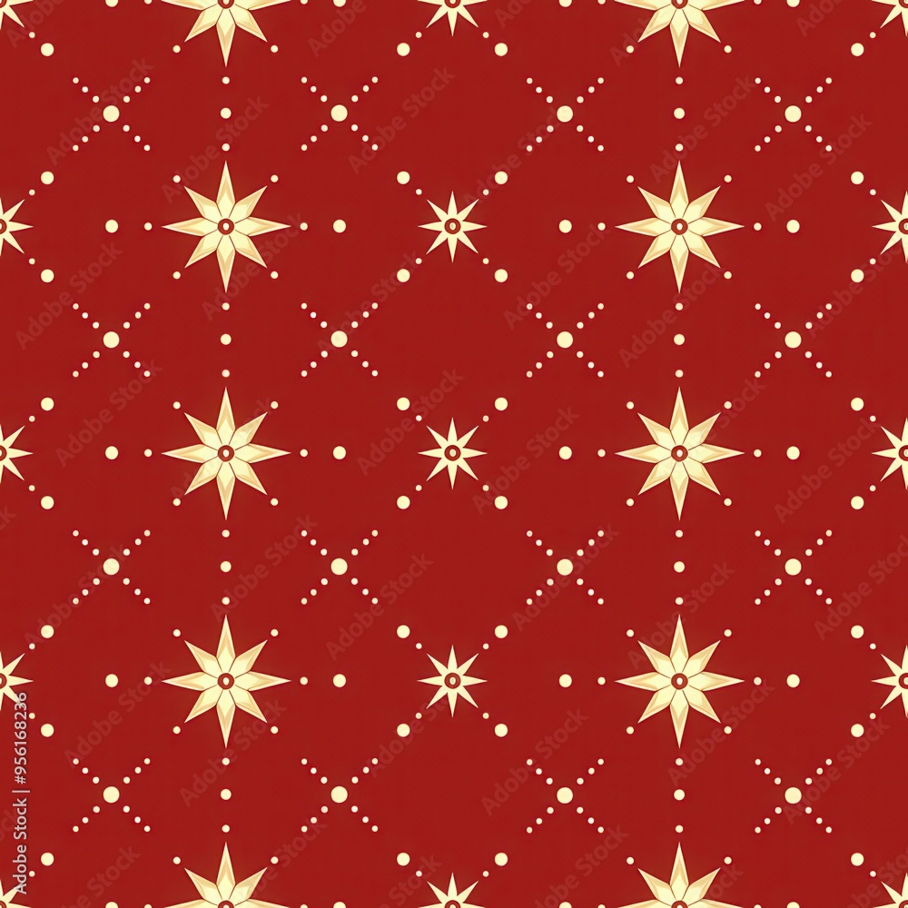 Seamless Red and Gold Star Pattern Seamless Red and Gold Star Pattern