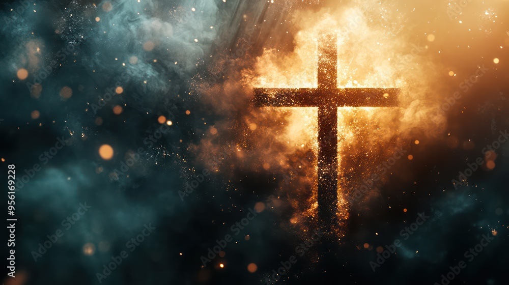 Fototapeta premium Burning Cross