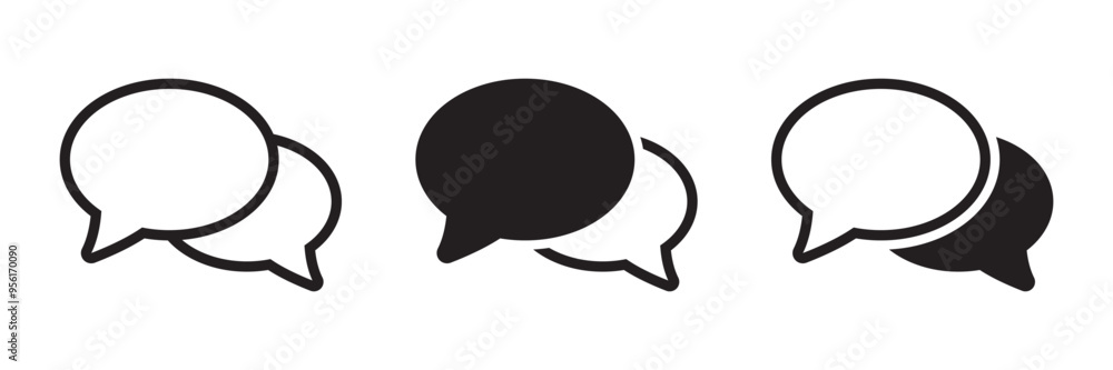 Chat icon. Talk bubble speech icon. Dialogue balloon icon.