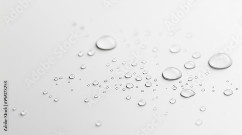 Dew droplets scattered across the entire image at  white background 
