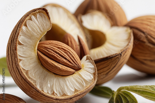 Giant Almond with a Hollow Core on a White Background