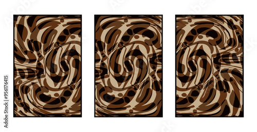 Set of 3 Abstract pattern. Illustration for printing on wall decorations. For use in graphics.
