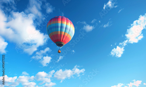 hot air balloon in flight-generative ai