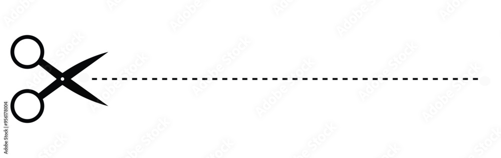 scissor cutting line, scissor icon and dotted line or path scissor cutting line, scissor icon and dotted line or path