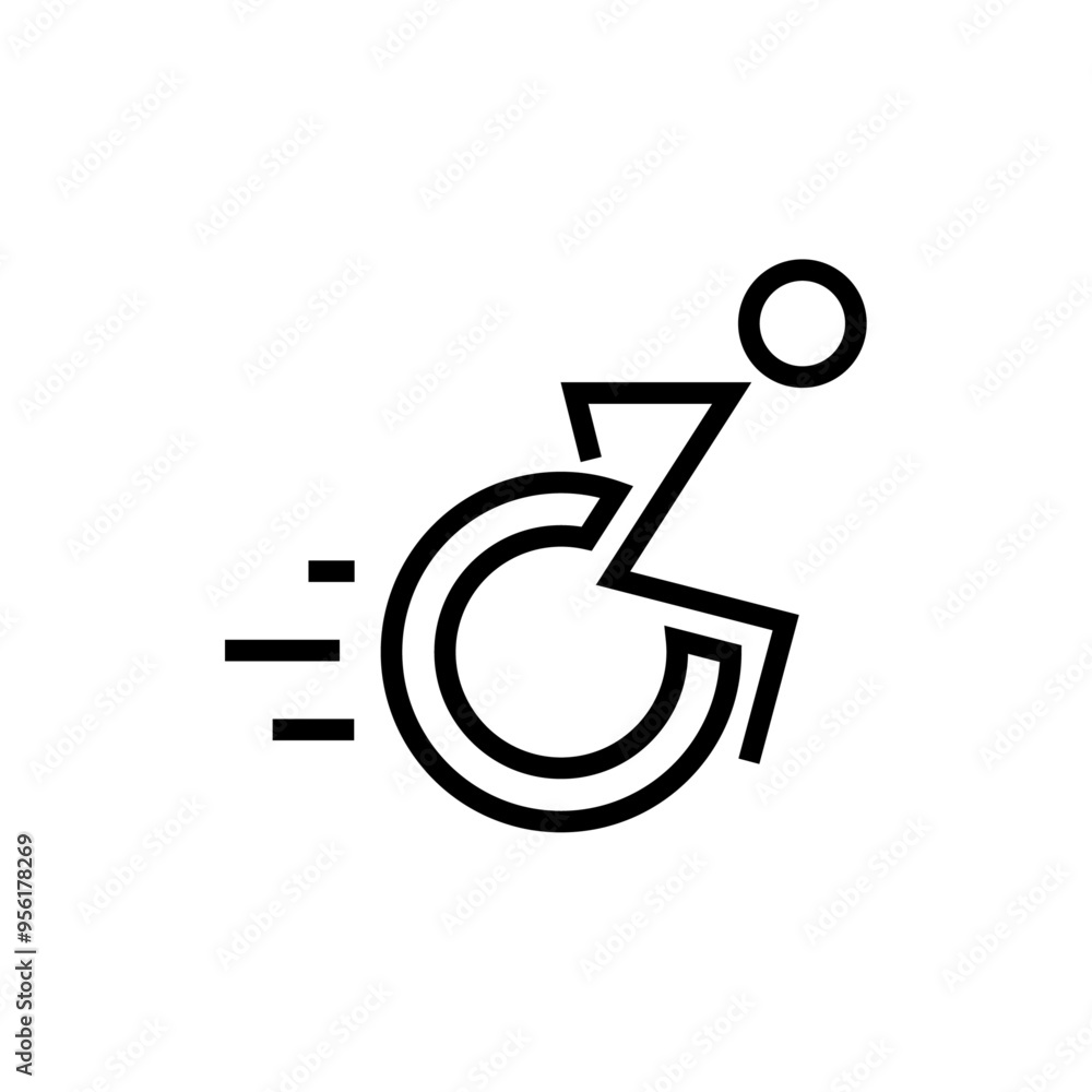 Wheelchair racing on white background.