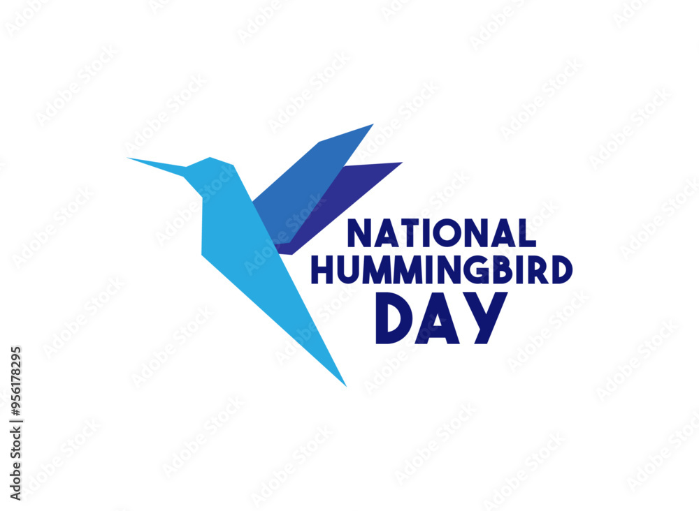 Vector Illustration of National Hummingbird Day. White background. Abstract hummingbird icon. Vector Illustration of National Hummingbird Day. White background. Abstract hummingbird icon.