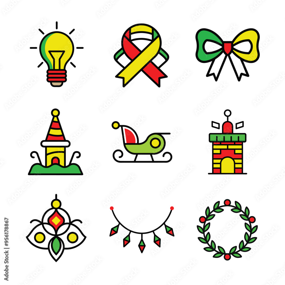 Fototapeta premium set of christmas icons