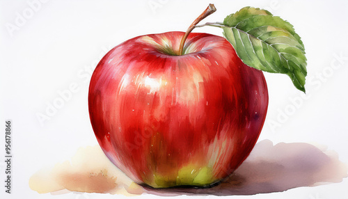 Watercolor illustration of apple
