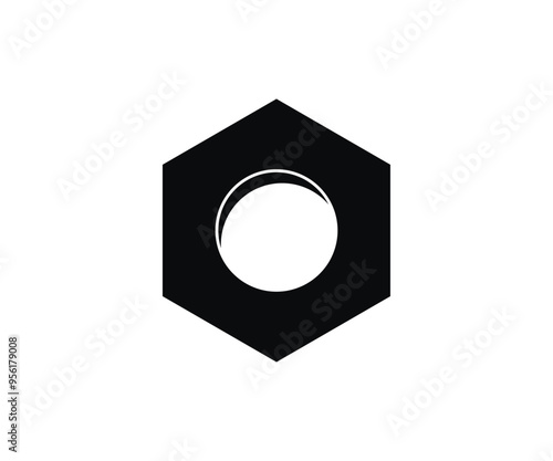 Metal bolt head icon. Metal nut bolt icon vector design and illustration.
