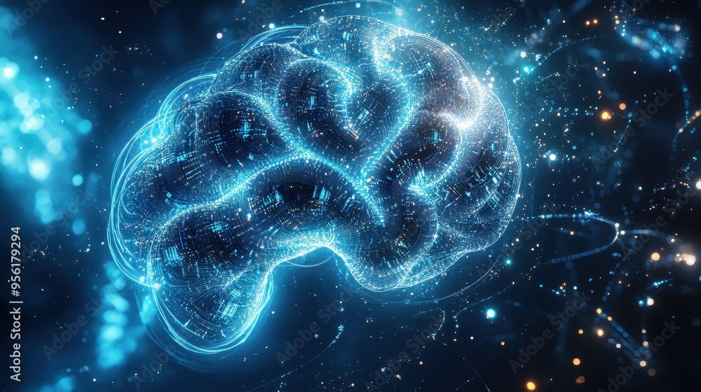 Abstract Digital Brain - AI, Technology, Neural Network, Artificial Intelligence Concept Abstract Digital Brain - AI, Technology, Neural Network, Artificial Intelligence Concept