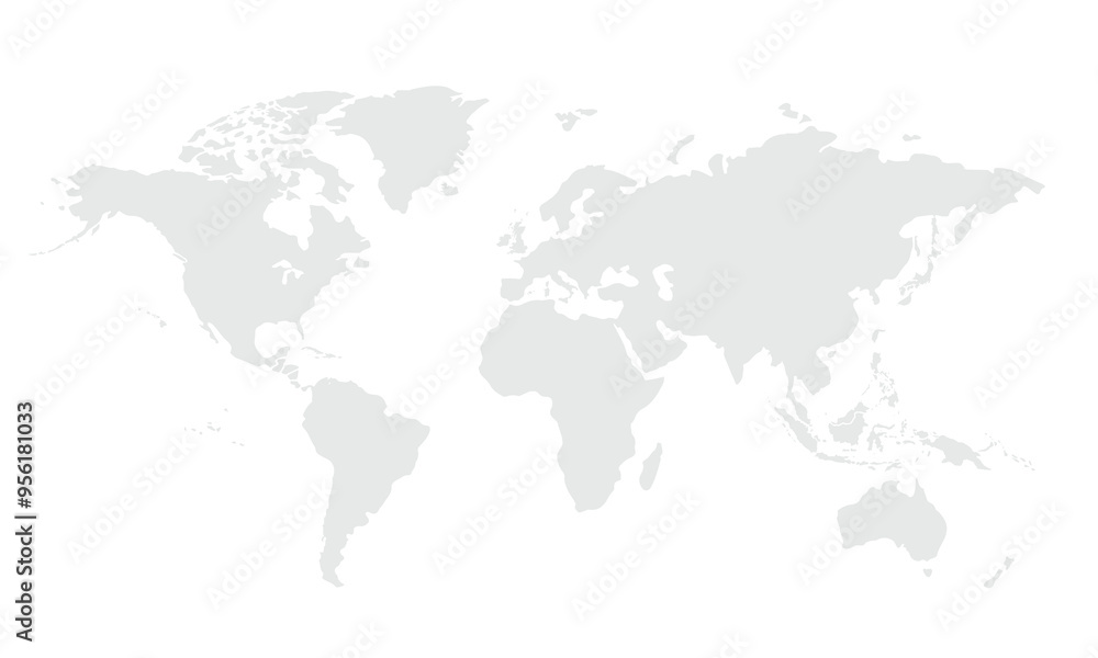 Obraz premium World map.United States, China, Russia, Germany, United Kingdom, Japan, France, India, Brazil, Canada, Italy. Grayscale,isolated on white background