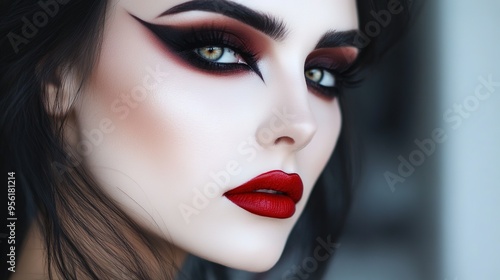 Wallpaper Mural A Halloween makeup look that combines beauty with a touch of horror, like a glamorous vampire. Torontodigital.ca