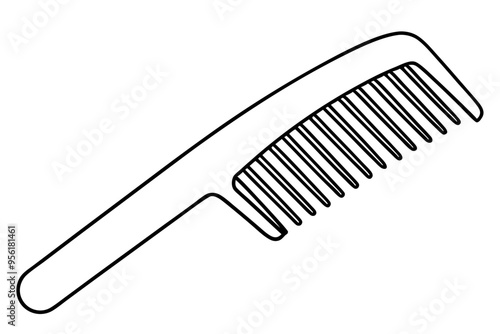 Hair comb line art 
