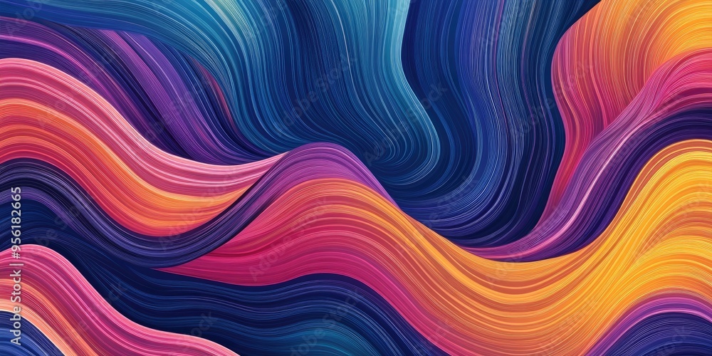 Colorful abstract background featuring a line art illustration with variable width stripes Colorful abstract background featuring a line art illustration with variable width stripes