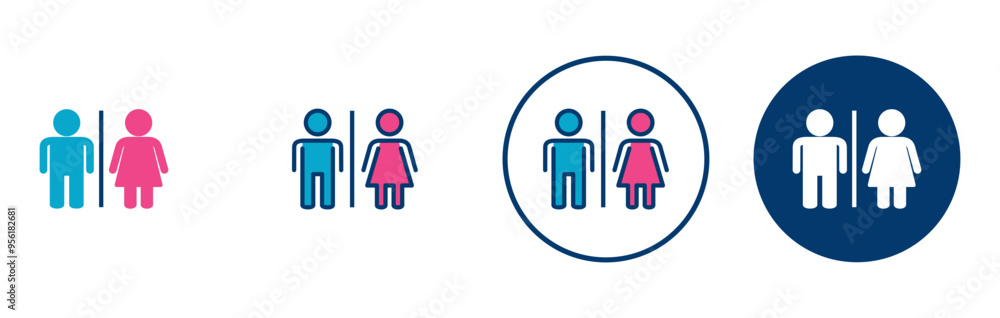 Toilet icon vector isolated on white background. Toilet sign. Man and woman restroom sign vector. Male and female icon Toilet icon vector isolated on white background. Toilet sign. Man and woman restroom sign vector. Male and female icon